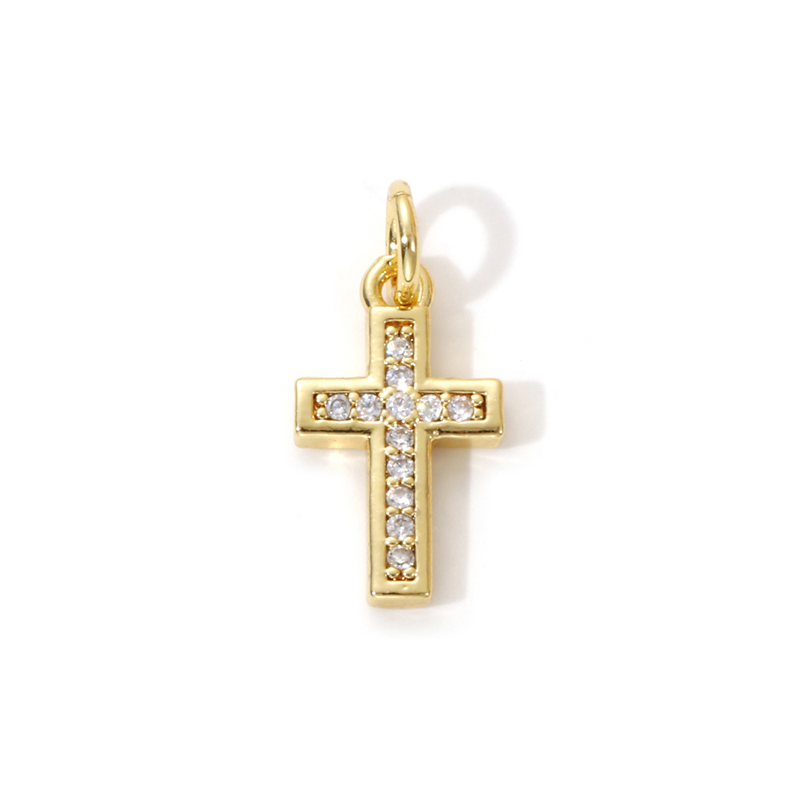 Bar Cart Gold - 2pcs Cross Brass Charms 18K Gold