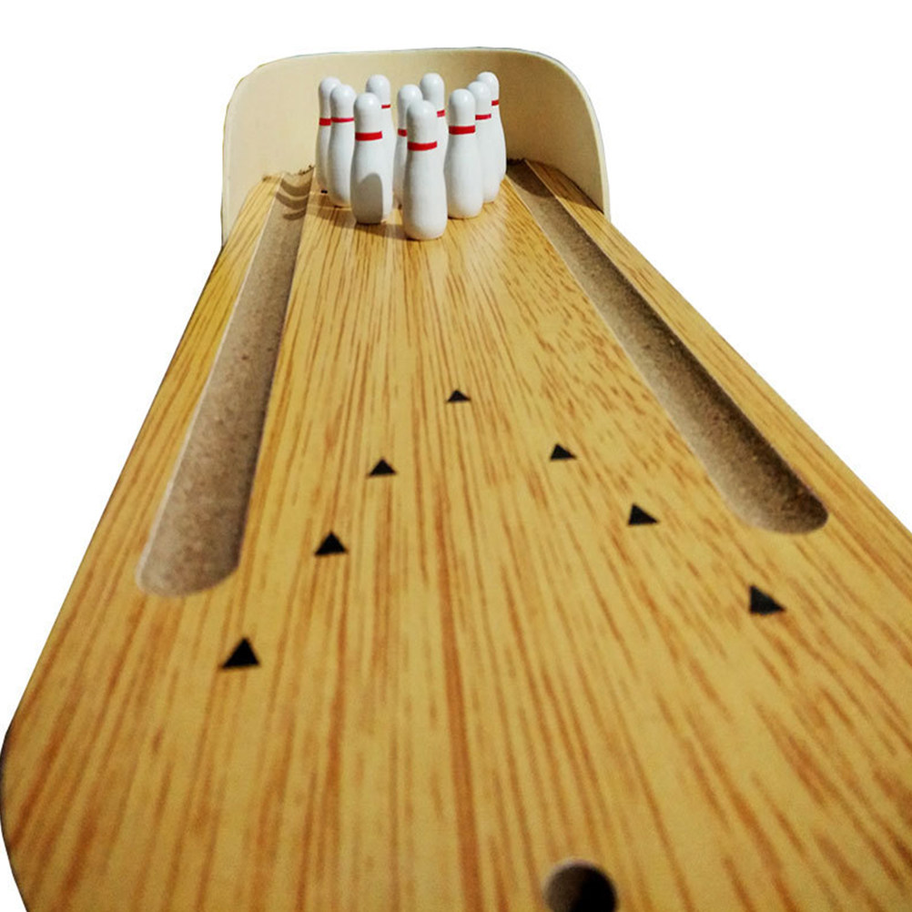 Home Bar Set - 1Pcs Wooden Mini Bowling Set Desktop