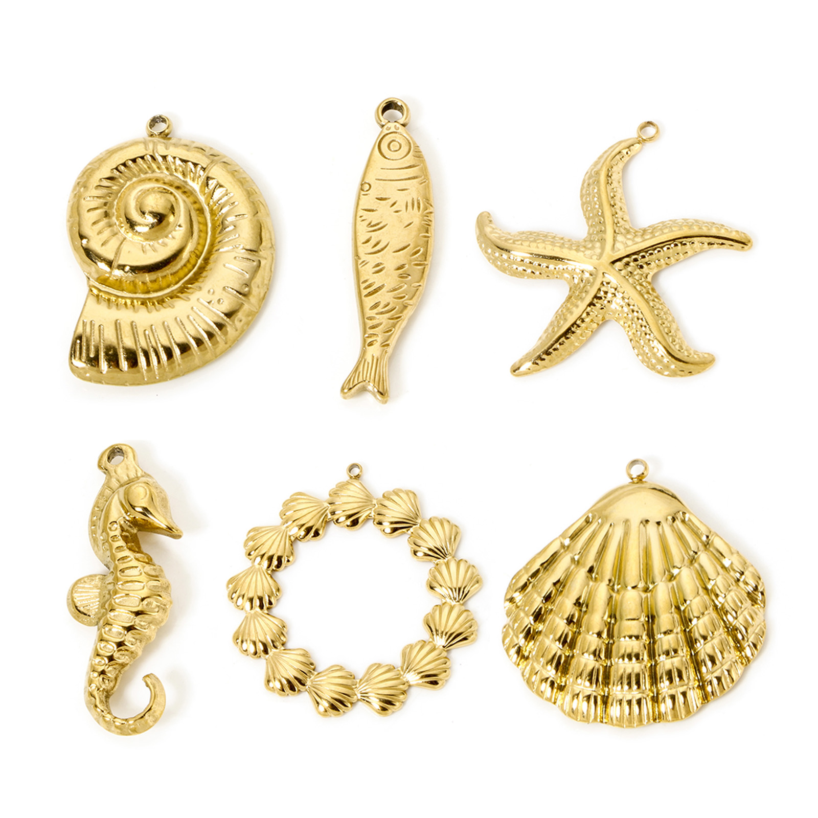 Bar Cart Gold - 1 Piece Seahorse Animal Shell 3D