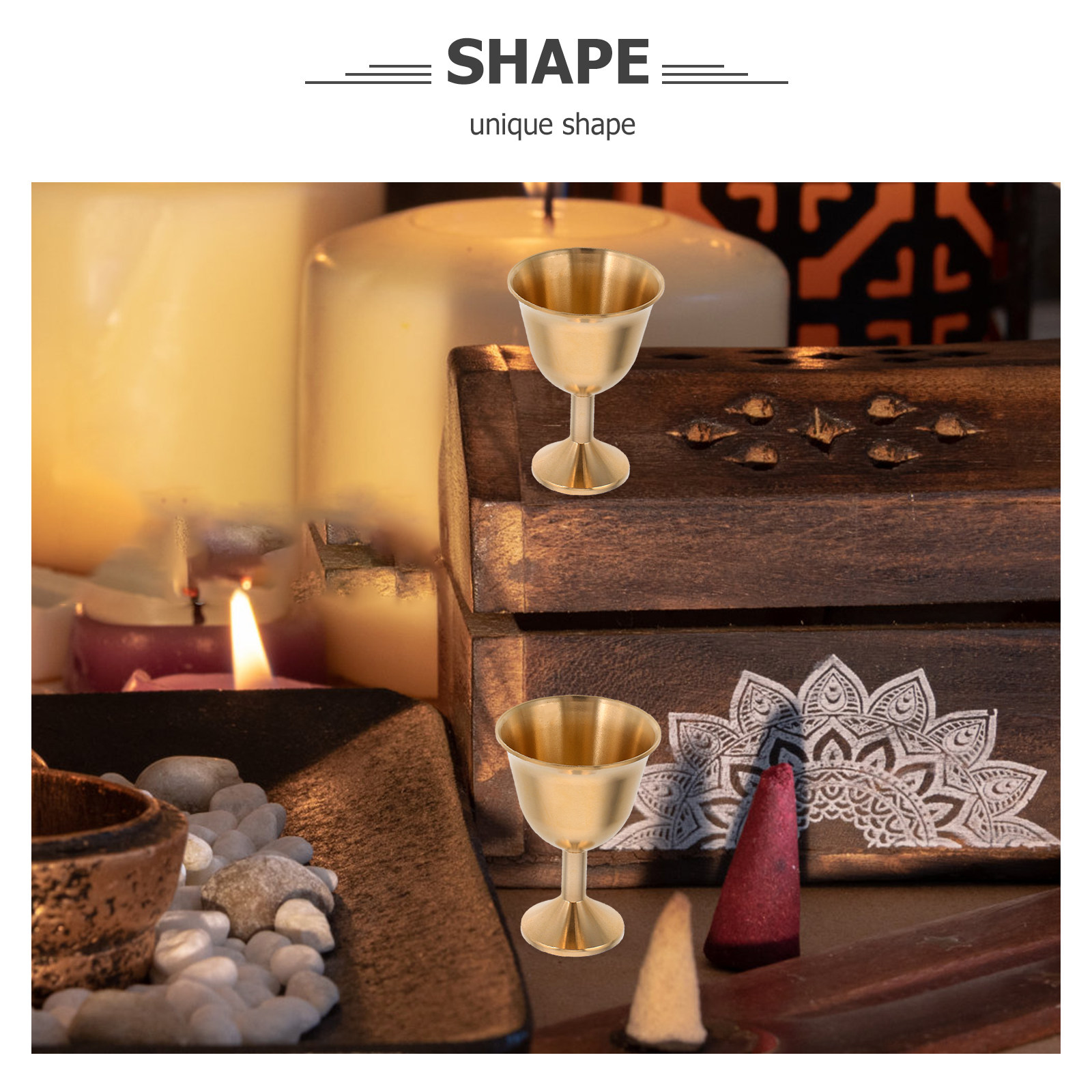 Brass Wine Goblet Set 2 Piece  - Home Bar Set review and price