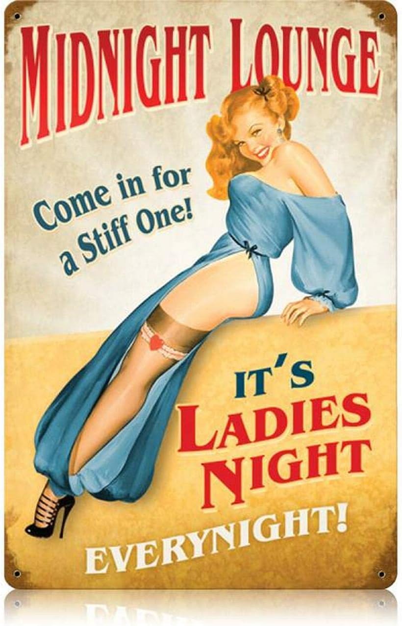 Y1,Vintage Metal Tin Sign Midn - Home Bar And Restaurant review and price