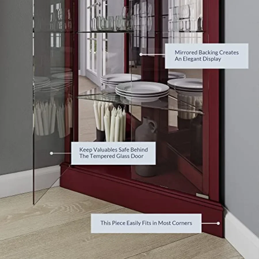Lighted Corner Display Curio C - Home Bar And Cabinet review and price
