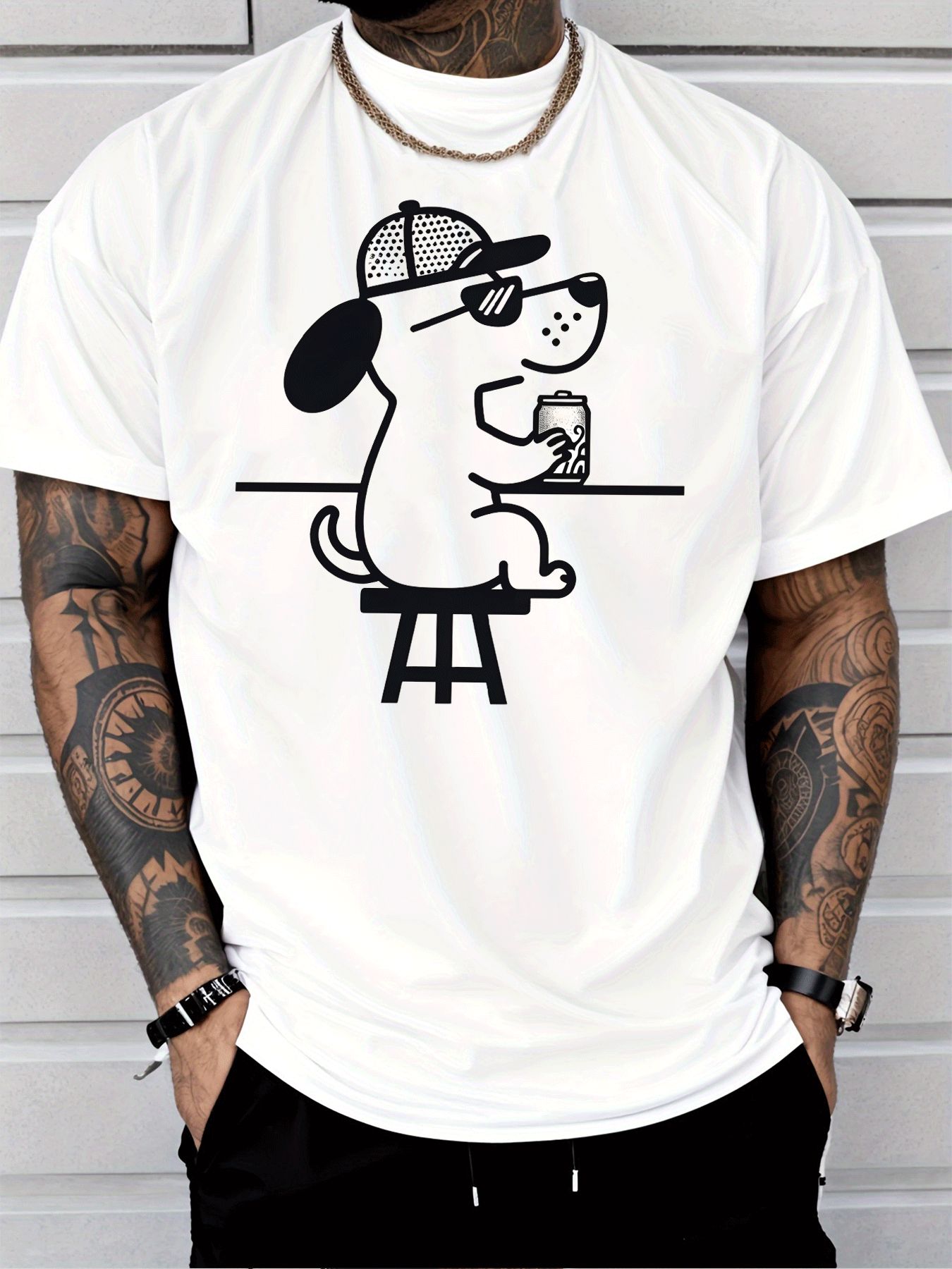 Men Black Crew Neck Tee White  - Home Bar Stools review and price