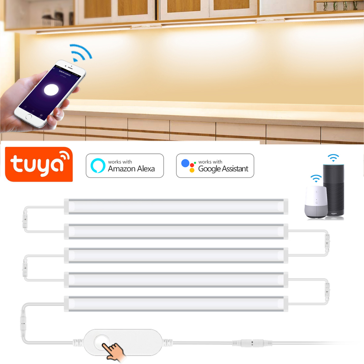 1-5 Pcs Kitchen Tuya Smart LED - Home Bar And Cabinet review and price