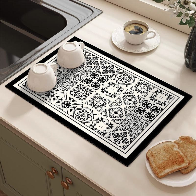 Retro Tile Pattern Absorbent D - Bar Mat Rubber review and price