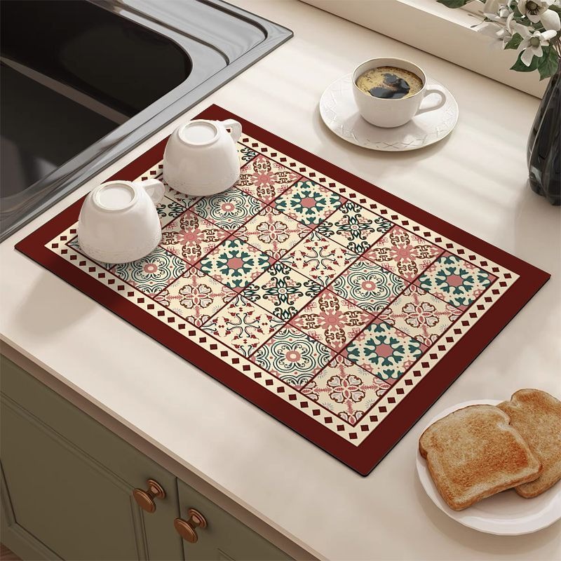 Retro Tile Pattern Absorbent D - Bar Mat Rubber review and price