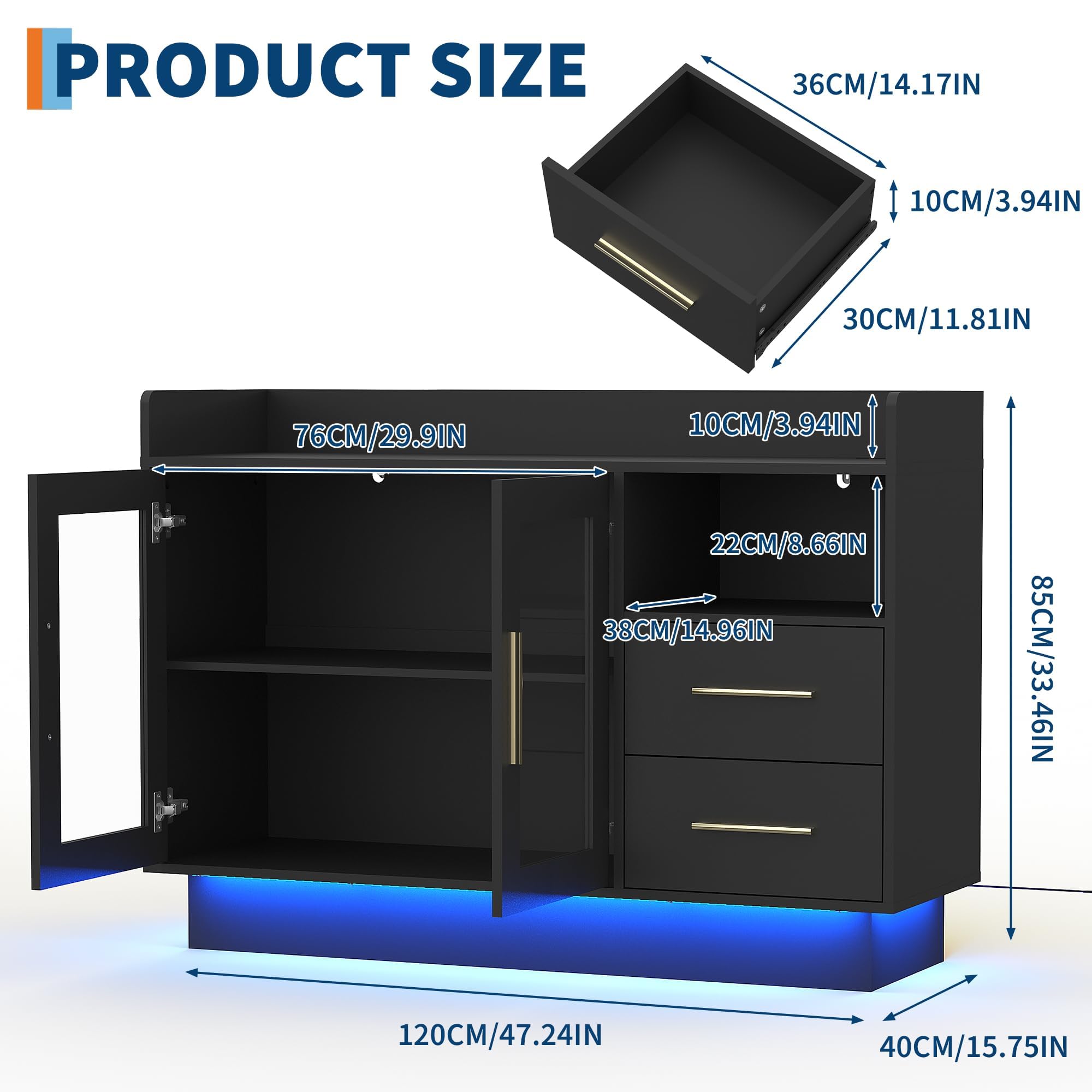 Large LED Bar Cabinet With Gla - Home Bar And Cabinet review and price