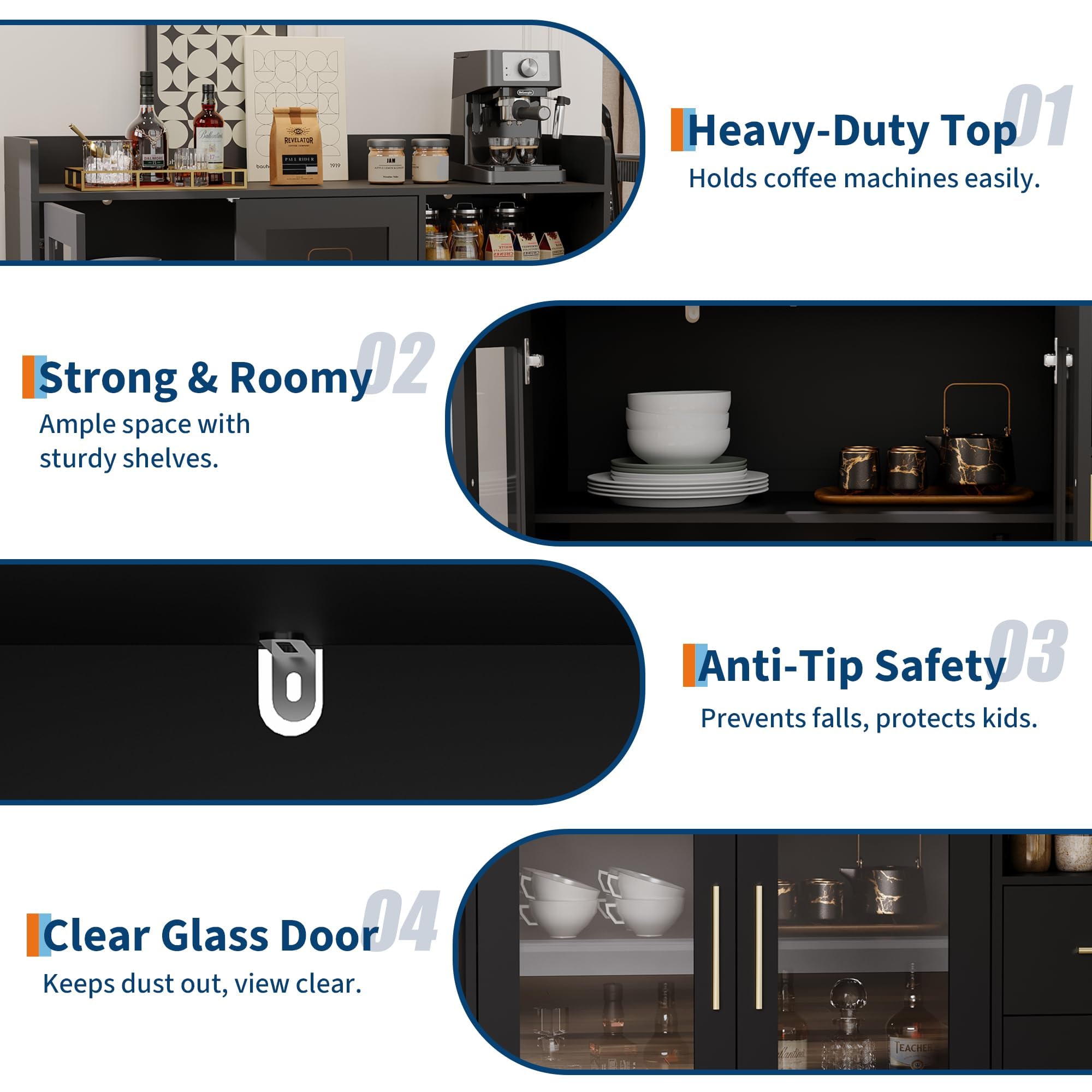 Large LED Bar Cabinet With Gla - Home Bar And Cabinet review and price