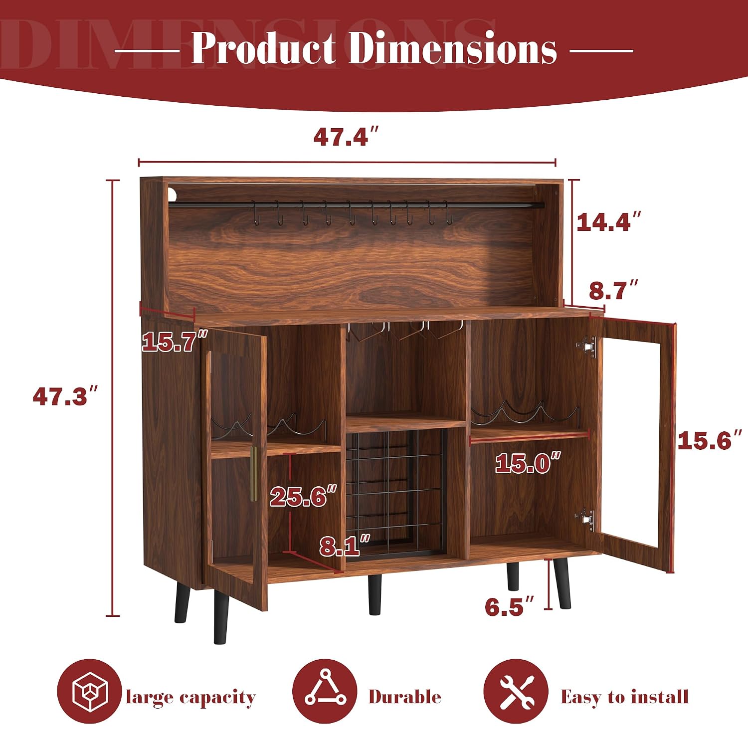 LED Wine Bar Cabinet with Stor - Home Bar And Cabinet review and price