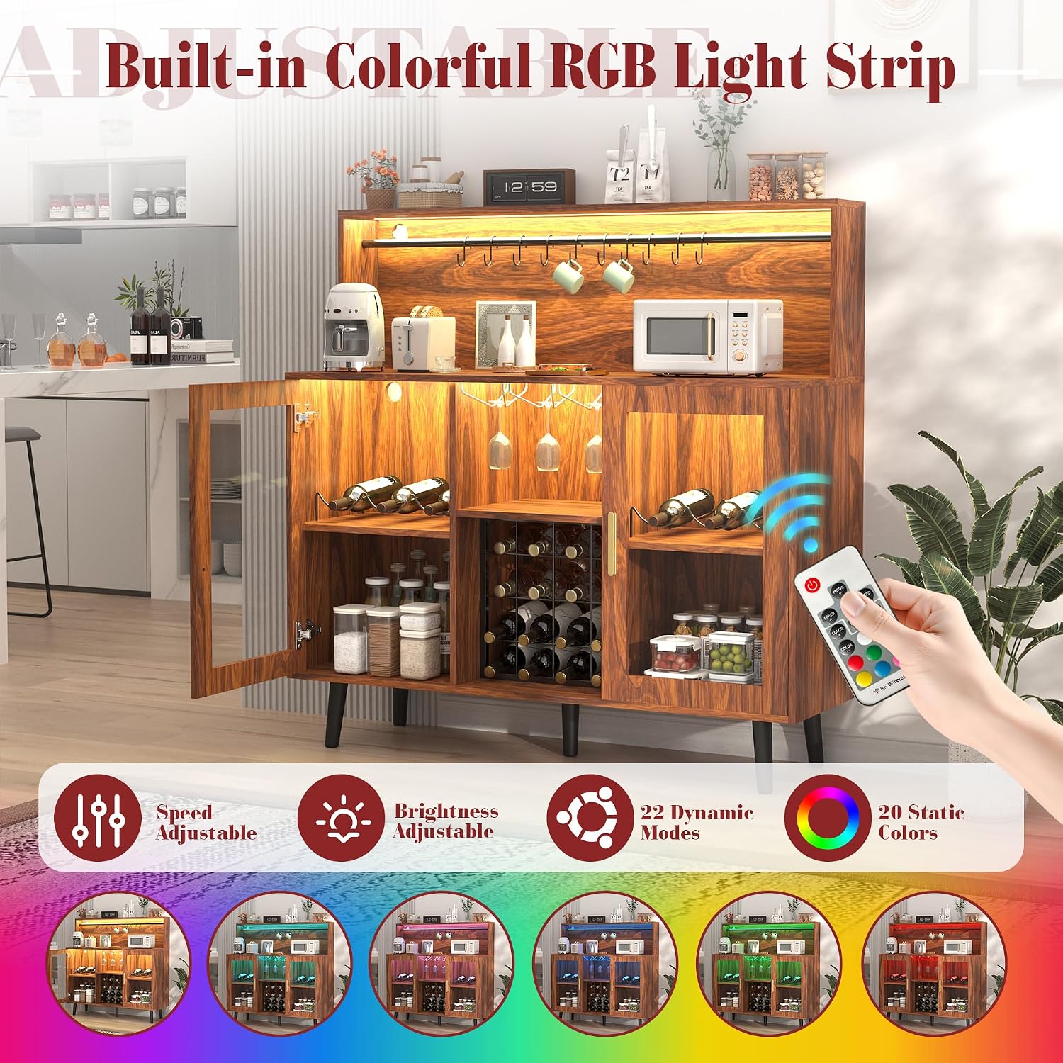 LED Wine Bar Cabinet with Stor - Home Bar And Cabinet review and price