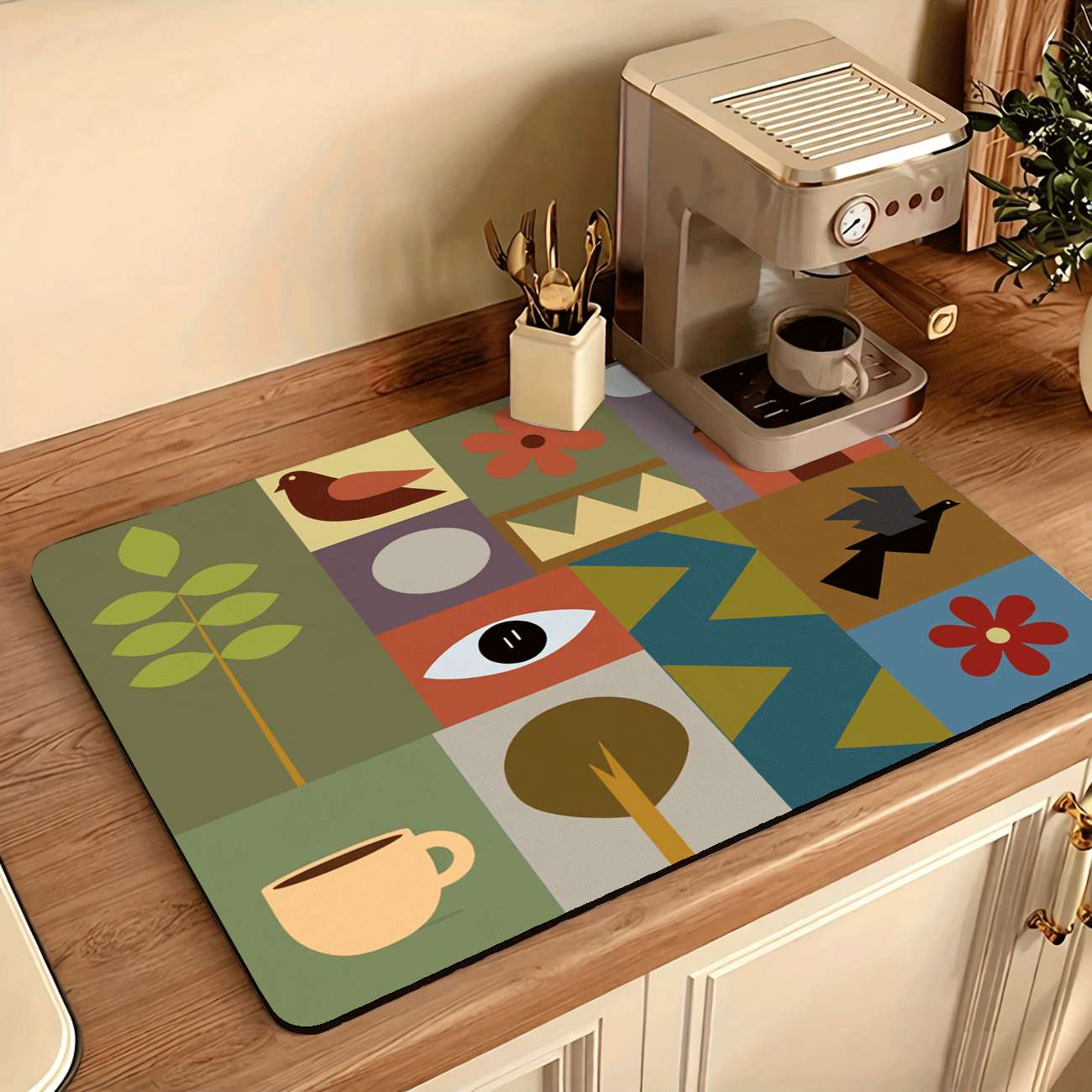 Mid-Century Modern Geometric P - Bar Mat Rubber review and price