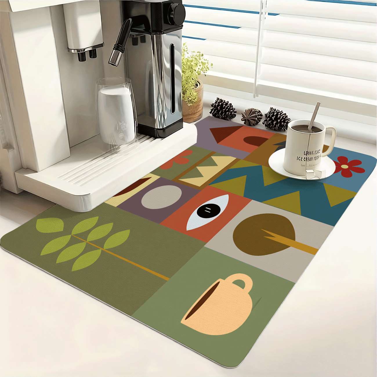Mid-Century Modern Geometric P - Bar Mat Rubber review and price