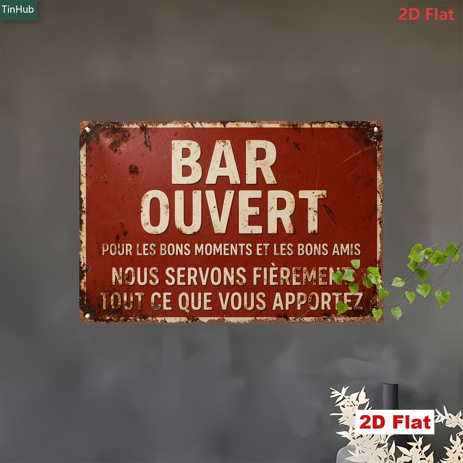 2D Metal Sign French Vintage W - Home Bar And Restaurant review and price
