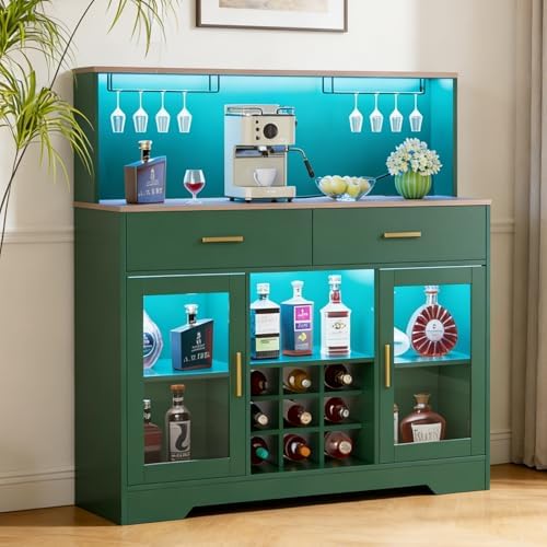 Wine Bar Cabinet with LED Ligh - Home Bar And Cabinet review and price