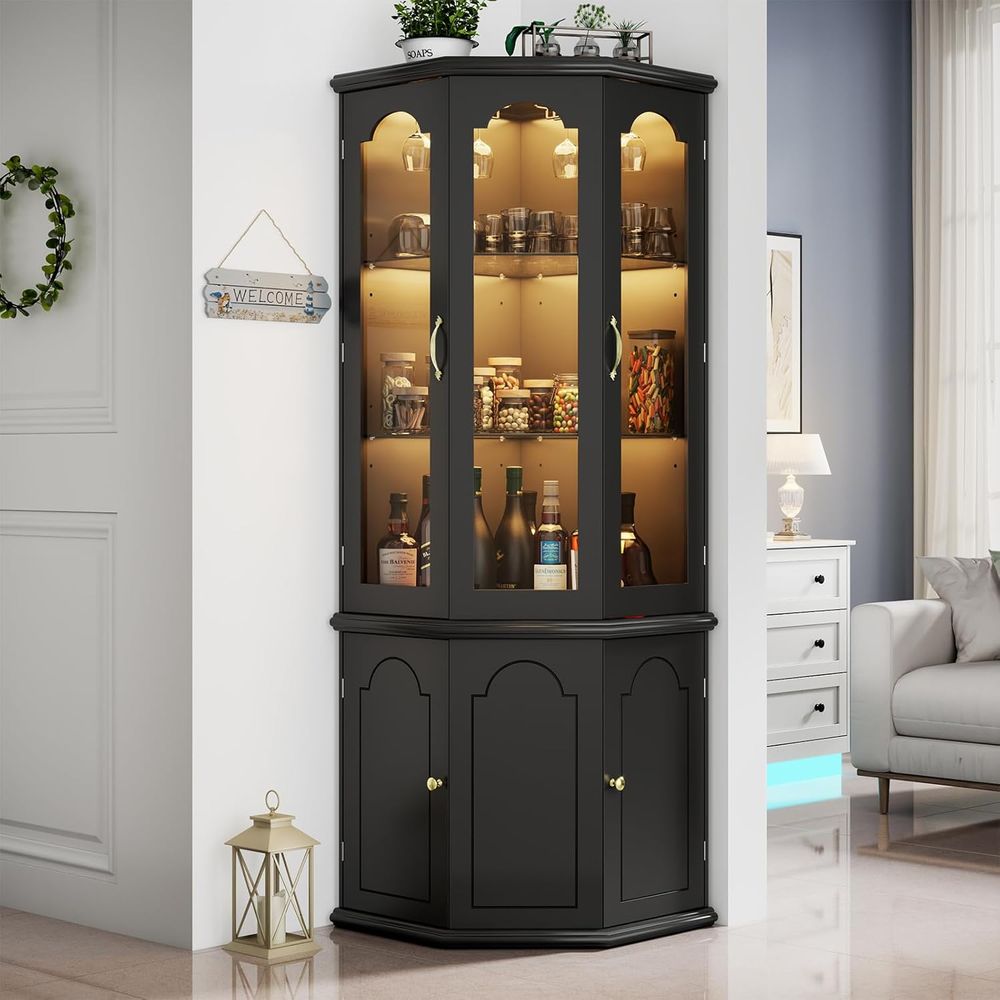 Illuminated Bar Cabinet with T - Home Bar And Cabinet review and price